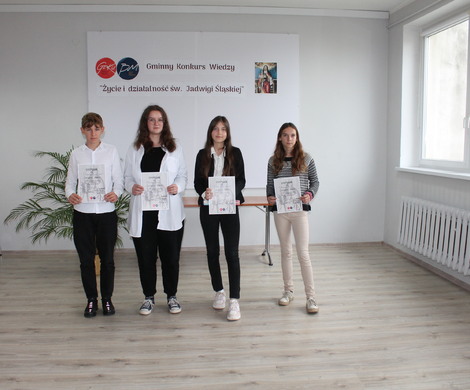 Ogłoszenie laureatów gminnego konkursu wiedzy Życie i działalność świętej Jadwigi Śląskiej