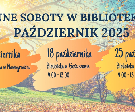 Czynne soboty w bibliotekach – październik 2025