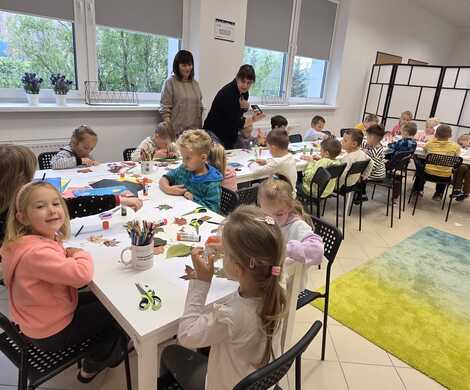 Złota Polska Jesień - lekcja biblioteczna z przedszkolakami.
