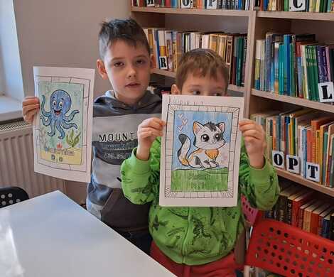 Międzynarodowy Dzień Języka Ojczystego - lekcja biblioteczna w filii Gierałtów.