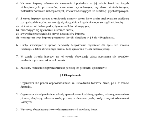 Jarmark Wielkanocny - Informacje organizacyjne