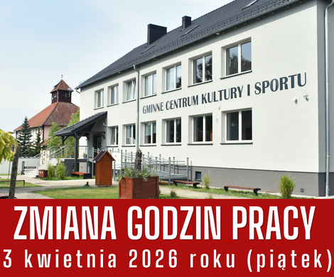 Zmiana godzin pracy GCKiS oraz Biblioteki dnia 03.04.2026