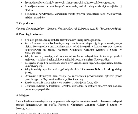 Konkurs fotograficzny „Piękno Nowogrodźca Zatrzymane w Kadrze”