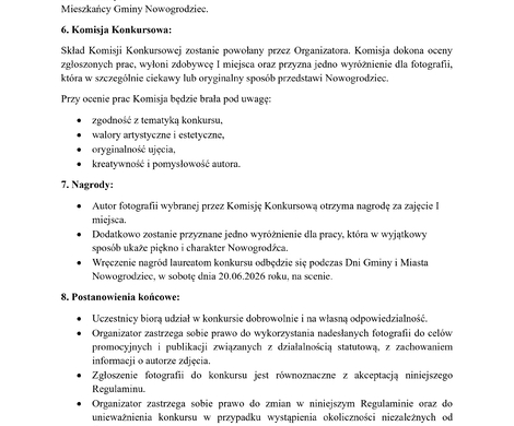 Konkurs fotograficzny „Piękno Nowogrodźca Zatrzymane w Kadrze”