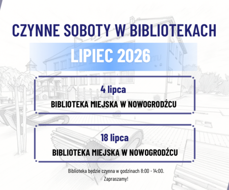 Czynne soboty w bibliotece - lipiec